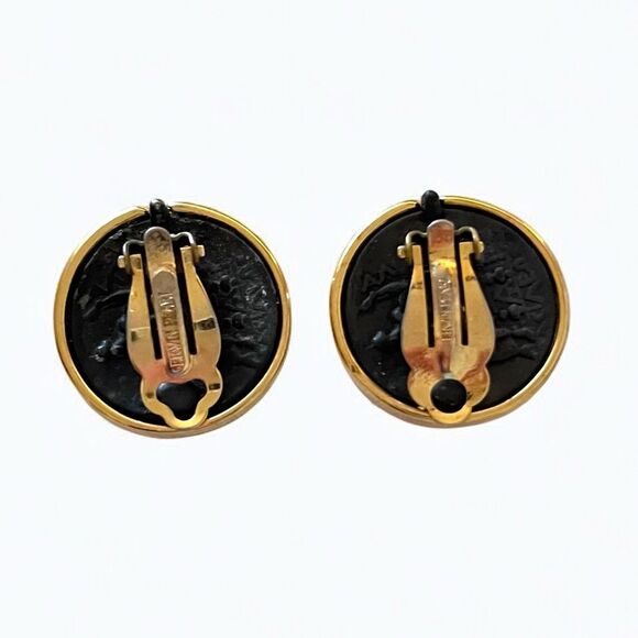 Vintage Erwin Pearl Roman Coin Clip Earrings - Picture 4 of 5